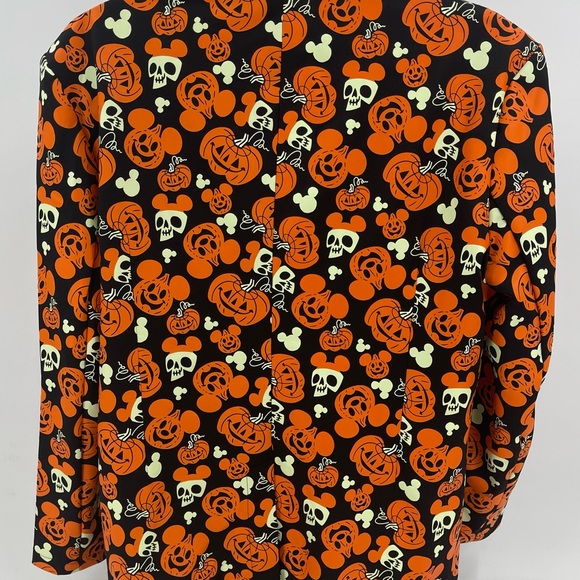 Mickey Mouse Pumpkin Disney Party Halloween Glow Blazer Light Up Tie L\XL New - Picture 4 of 12